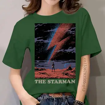 David Bowie Starman T-shirt moterims, Plius Dydis Užsakymą Komandos Marškinėliai