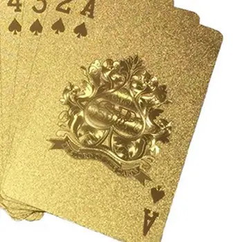 Denio Aukso Sidabro Folija, Pokerio Rinkinys Magic Card 24K Aukso Plastiko Folijos Pokerio Patvarus, atsparus Vandeniui Korteles, Dovanų Aukso Kortos
