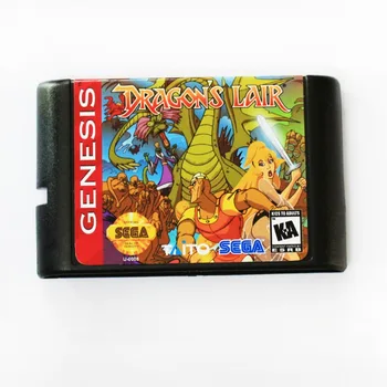 Dragon ' s Lair 16 bitų MD Žaidimo Kortelės Sega Mega Drive, SEGA Genesis