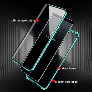 Dvipusis Magnetinės Metalo Case For Samsung Galaxy S30 S20 S21 S10 S8 S9 Plus 20 Pastaba UItra 10 Pro 8 9 A51 A71 A50 Stiklo danga