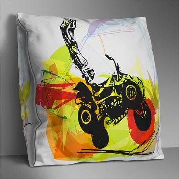 Dvipusis Spausdinimas Poliesteris Dekoratyvinės Pagalvės Atvejais Motociklo Balta Didmeninė Kėdė Pagalvėlės Dangtis Kambarį Apdaila