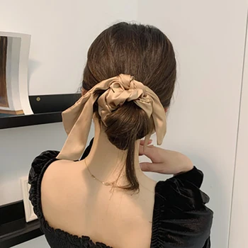 Ekrano užsklandą moterų plaukų šukuosena streamer susiejimas plaukai surišti į uodegą su ilgu kaspinu ryšius susiejimas plaukus mergaičių plaukų aksesuarai, plaukų ryšiai