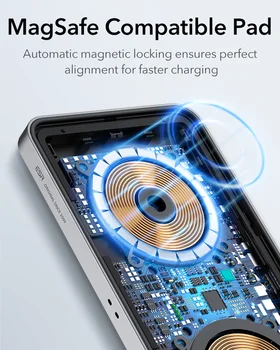 ESR HaloLock 2-in-1 Magnetinis Belaidis Kroviklis Stotis Airpods Pro Magnetic Įkrauti iPhone 12/Pro/Mini/Pro Max/AirPods