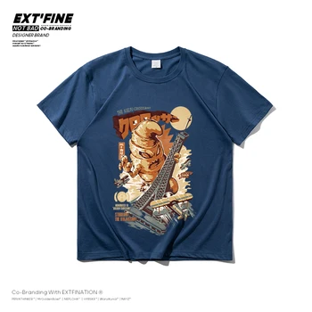 ExtFine Ukiyoe Takaiju Japonijos Croissant Bokštas Grafinis T-Shirt Vyrai Derliaus Marškinėlius Harajuku marškinėliai Viršuje Tees vyriški Drabužiai
