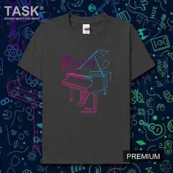 Fortepijono spalvinga fortepijono linijos spalvinga muzikos instrumentas t shirt mens drabužiai, marškinėliai vyrams viršūnių susitikimo vasaros drabužių