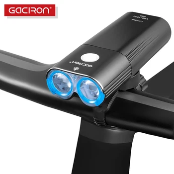 GACIRON 400-1800LM Dviračių Žibintų, Su Nuotolinio Line USB Power Bank IPX6 Vandeniui Žibintuvėlis MTB Kelių Dviratį LED Flash Lempa
