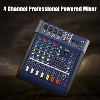 GAX-402D Professional Audio Mixer su USB DJ Garso Maišymo Konsolės MP3 Lizdas 4 Kanalų Karaoke Stiprintuvą, KTV