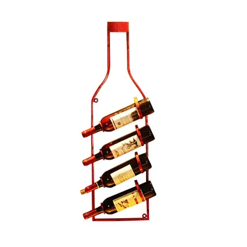 Geležies pakabinti atbrailos vyno butelių stovas metalo dekoratyvinės sienų rėmo, baras priedai, namų barų šampano Europos idėjos