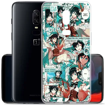 Genshin Poveikio Anime Skaidrus, Minkštos TPU Telefoną Atveju OnePlus 9 8T 5T 7T 7 Pro 6 6T 5 8 Nord N10 N100 Realme6 Padengti Coque