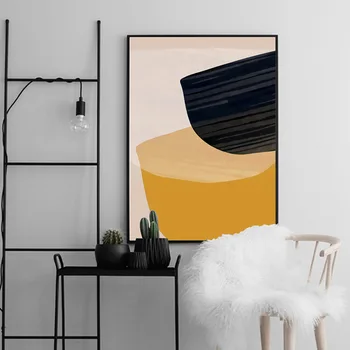Geometrijos Juodojo Aukso Šviesą Prabanga Netaisyklingos Spalvos Blokas, Dvipusis Gyvenamasis Kambarys Miegamasis Dekoratyvinės Tapybos Drobės Be Rėmo