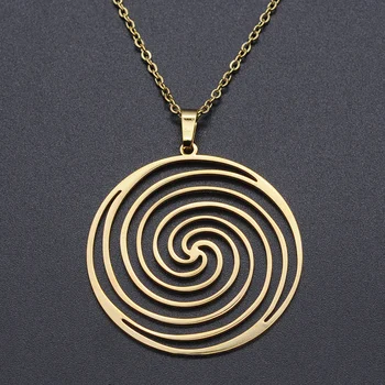 Geometrinis Spiralinis Apvalus, Nerūdijančio Plieno, Žavesio Karoliai Moterų bižuterijos Karoliai Skanėstas Plieno Karoliai