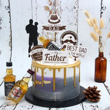 Geriausia gimtadienio tortas skrybėlę kūrybos barzda Tėvo Diena, Tėvo Diena tortas skrybėlę Tėtis gimtadienio pyragas apdaila