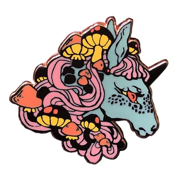 Gėlių arklių emaliuota Segė Grybų Animacija ženklelis puiki dovana raitelius