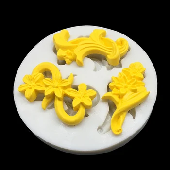 Gėlių, Dekoratyvinių Modelis Silikono Formos Sugarcraft Šokoladinių Keksiukų Kepimo Formą Minkštas Tortas Dekoravimo Įrankiai