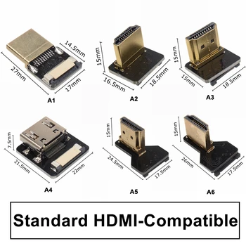 HDMI-suderinama,FPV Juostelės Kabelis 90 Laipsnių Micro /Mini HDMI suderinamus Su Standartinio PCB Jungtys, 20pin