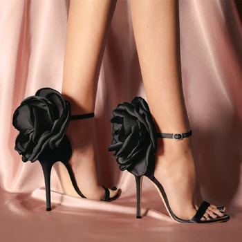 Hjwsfdcai Europos Amerikietiško Stiliaus Didelis Gėlių Aukštakulniai moteriški Sandalai Atidaryti Kojų Čiurnos Dirželis adatos (Stiletai) Šalis, Vestuvių Moteris Batai
