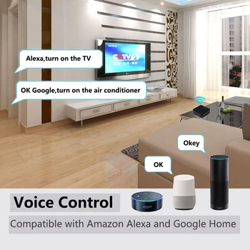IR Nuotolinis Valdymas, Smart wifi Universalus Infraraudonųjų spindulių Tuya smart home Kontrolės TV DVD AUD AC Veikia su Amz Alexa 