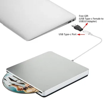 Išorinis DVD įrašymo įrenginį Tipas-C Optical Disc Drive Slim Slot in CD/DVD +/- RW įrašymo įrenginys, USB, C Superdrive Mac/Langą