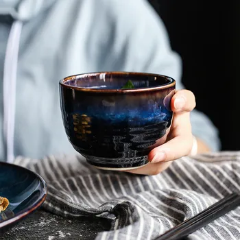 Japoniško stiliaus tamsiai Mėlynos Keraminės Kepsnys Plokštė, Indai, Porceliano Indai, Vakarienė Nustatyti, Desertas Plokštės Sriuba Bowl Arbatos Puodelio Padažu Patiekalas