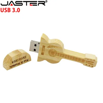 JASTER USB 3.0 skatinimo kūrybos Nemokamai logotipą, medinis, 2-spalvų gitara pendriver 4GB/8GB/16GB/32GB/64GB USB flash drive
