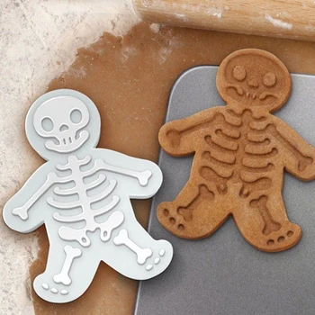 Kalėdų Meduoliai su imbiero priedais Vyras Cookie Cutter ir Stamper Skeletas Kepimo Formos Įrankis