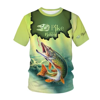 Karpių Žvejyba 3D Print T-Shirts Medžioklės Medžiotojų Streetwear Vyrai Moterys Mados Trumpas Rankovės Marškinėliai Harajuku Tees Viršūnes Vyrų Drabužiai.