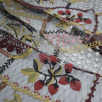 Karšto pardavimo deimantų patikrinti nėrinių aplikacija tinklinio audinio suknelė telas por metro tissu tissus heidi bazin riche vestido siuvimo tecido 