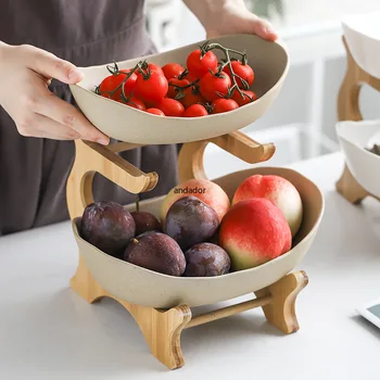 Keramikos saldainiai patiekalas kambarį namuose du-sluoksnį vaisių plokštė užkandis plokštė creative šiuolaikinės džiovintų vaisių krepšelio dalys