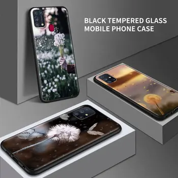 Kiaulpienių Žiedų Case for Samsung Galaxy M31 M30s M51 M31s M11 M01 M21 F41 A7 A9 2018 Black Padengti A02 A32 A52 A72 A51 A71 Coque