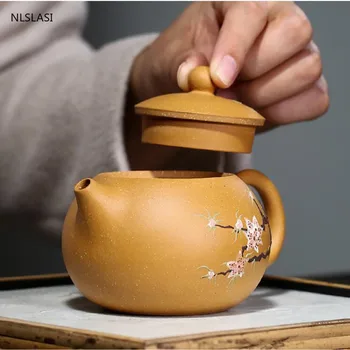 Kinijos Yixing arbatos puodą Boutique raudonos molio Xishi Arbatinukas Rūdos grožio virdulys Meistro rankų darbo Teaware Arbatos ceremonija prekių 210ml