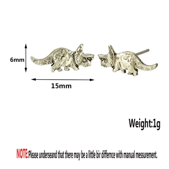 Kinitial Mados Triceratopsas Auskarai Moterims Pagrįstas Lydinio Dinozaurų Smeigės Ausies Po Auskarai Brincos Vestuvių Papuošalai