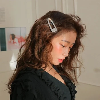 Korėjos Kristalų Plaukų Segtukai Moterų Plaukų Papuošalų Mados Modeliavimo Perlų, Aukso Barrettes Įrašus Smeigtukai Vestuvių Nuotakos Tiara Priedai