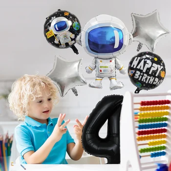 Kosmoso Šalies Astronautu balionas Raketų Folija Balionai Galaxy Temą Šalis Berniukas Vaikams Gimtadienio Dekoro Helio Globos Laimingas