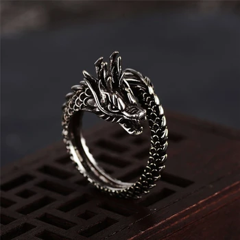 KSRA Mada, Retro Stiliaus Kinijos Žiedas Etninės Tredy Papuošalai Dragon Vyrų Imitacija Žiedo