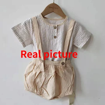 Kūdikių vasaros trumparankoviai marškinėliai + chalatas nustatyti berniuko drabužių rinkinys baby girl drabužiai