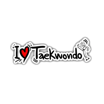 Kūrybos Bauda Decal Animacinių filmų Juokinga man Patinka Taekwondo Šūkis Automobilių Lipdukas Padengti Įbrėžimų už Bamperis Kėbulo priekinio, galinio Stiklo Kk15*5cm