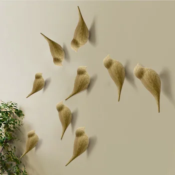 Kūrybos Sienos Kabliukų Paukščių Puošmena Dervos Medienos Grūdų Kabliukai Miegamojo Duris Po Gyvūnų Kabliukai 3D Kabliukas Vieno Sienos Pakaba