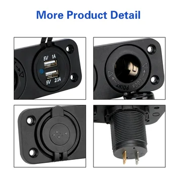 LEEPEE Įkroviklio Maitinimo Adapteris 5V Dual USB Įkrovimą, Automobilių Priedai, Automobilių Ir RV 12-24V Automobilinio Cigarečių Degiklio Lizdo Splitter