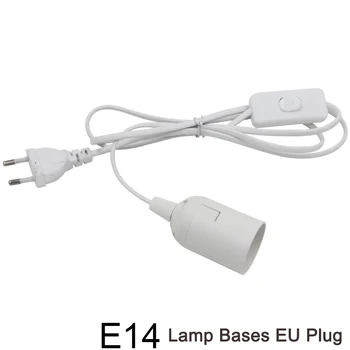Lempa Bazė E27 E14 ES Kabo Pakabukas LED Šviesos Šviestuvas, Lempučių Lizdų Laikiklis Laido Adapteris Su On/Off Jungikliu