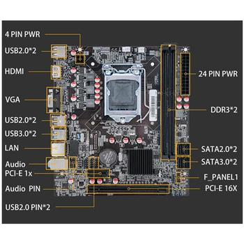 LGA 1150 H81 pagrindinės Plokštės Lizdą LGA1150 2x DDR3 16GB ATX Desktop PC Intel CPU i3 i5 i7 SATA PCIE Dual Channel Motina Valdyba