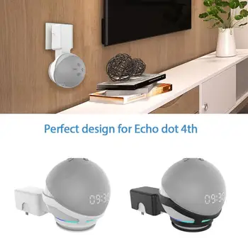 Lizdo Tvirtinimo Prie Sienos Stovas Kabykla Echo Dot 4 Kištuko Laikiklis Laikiklis, Virtuvės, Miegamojo Erdvė Taupymo Echo Dot4 Kartos