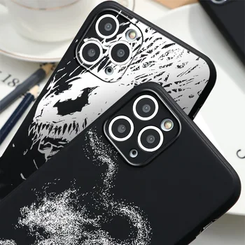 Mados Juodo Dangtelio White dragon smėlio tapyba Telefono dėklas Skirtas iPhone 11 Pro Max X XR 7 8 6 6s Plus SE 2020 m. 12 Pro Xs Max Atvejais