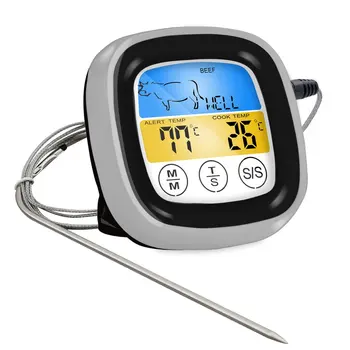 Maisto Kepimo GRILIS Termometras Su lietimui LED Ekranas Virtuvės Įrankį, Skirtą Orkaitėje Mėsos Termometras