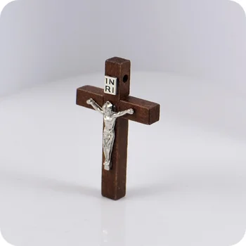 Medienos Cross lieti INRI JĖZUS Pakabukas Katalikų Stačiatikių Krikščionių Mados Religinės Papuošalai, Aksesuarai