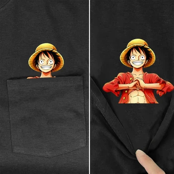 Medvilnės Marškinėliai Mados Kišenėje Vienas Gabalas 3D Atspausdintas T-shirt Harajuku Atsitiktinis Marškinėliai Hip-Hop Viršūnes Juokinga Medvilnės Tees