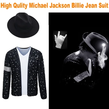 MJ Michael Jackson Kailis Billie Jean Striukė & Pirštinės Vaikų Vaikų Suaugusiųjų Vyrų ir Moterų Šiuolaikinės Cosplay Kostiumų Imitacijos Drabužiai