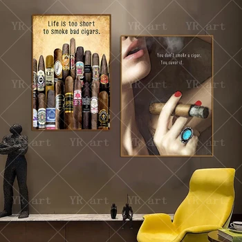 Modernus Baras Retro Apdailos Dūmų Ir Alaus Amerikos Cigarų Meno Drobė Meno, Plakato, Freskos Spausdinti Vaizdo High-End Dekoratyvinis Cuadros