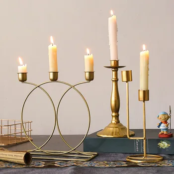 Namų Dekoro Priedai Darbalaukio Dekoro Nordic Light Luxury Metalo Žvakidė Papuošalai Kambarį Amatų Žvakių Laikiklis