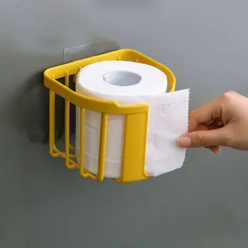 Namų ūkio tualetinio popieriaus laikiklis wc popieriaus stovo vonios klijuoti prie sienos, be perforacijos sieniniai ritininio popieriaus langelį