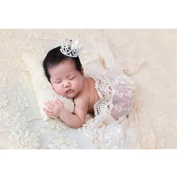 Naujagimio Fotografijos Rekvizitai Fone 145x150cm 3D Gėlių Nėrinių, Antklodė, Pagalvių Rinkinys Baby Girl Foto Flokati Nuotraukos Aksesuarai